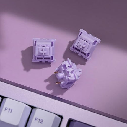 WS POM Purple Linear Mechanical Keyboard Switch (35Pcs) - 5 Pin Pre-lubed 22mm Dual-Stage Spring Switches with Full POM Material, Compatible with MX Keycaps for Gaming Keyboard