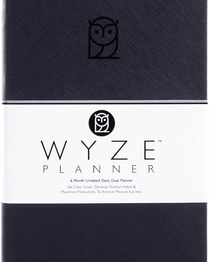 Undated Daily Planner – 6-Month A5 Productivity Organizer with Full Page Per Day, Hourly Schedule, Goal Setting, Habit Tracker, Weekly & Monthly Pages – Hardcover Time Management Notebook (Black)