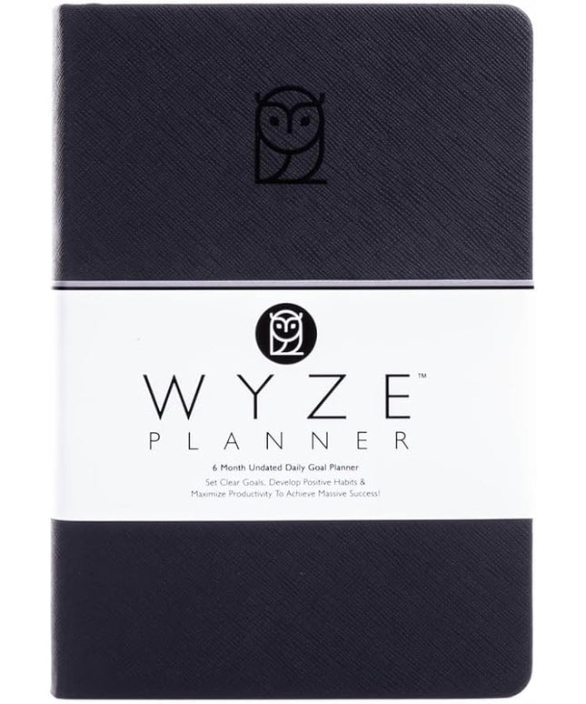 Undated Daily Planner – 6-Month A5 Productivity Organizer with Full Page Per Day, Hourly Schedule, Goal Setting, Habit Tracker, Weekly & Monthly Pages – Hardcover Time Management Notebook (Black)