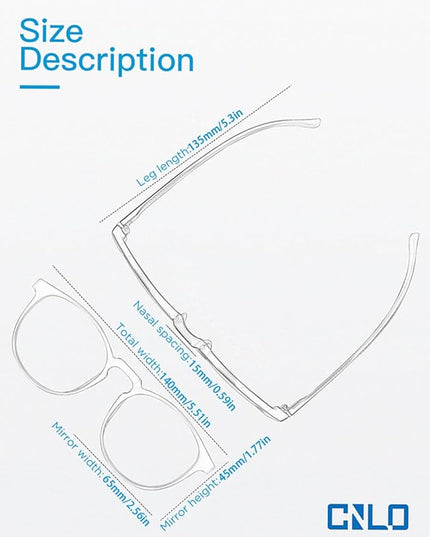 CNLO Blue Light Blocking Glasses,Computer Glasses,Anti Eyestrain, Lightweight Frame Eyeglasses,Men/Women… (Crystal)