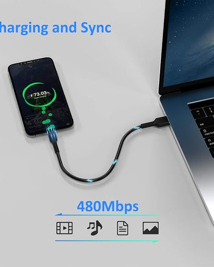 4 Inches USB C Cord Short, 5 Pack Durable USB A to USB Type C Fast Charging Cable for Charging Stations Compatible with Samsung Galaxy Note 10 20 S10 S22 Ultra LG V30 V40