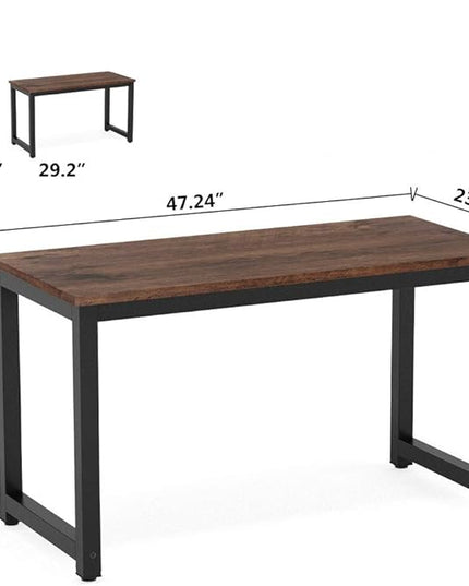 Tribesigns Modern Simple Computer Desk, 47 inch Vintage Office Desk Computer Table, Study Writing Study Desk Workstation for Home Office, Rustic Brown