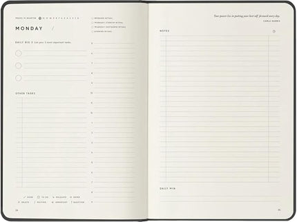 Full Focus French Blue Leather Planner by Michael Hyatt - The #1 Daily Planner to Set Annual Goals, Increase Focus, Eliminate Overwhelm, and Achieve Your Biggest Goals - Hardcover
