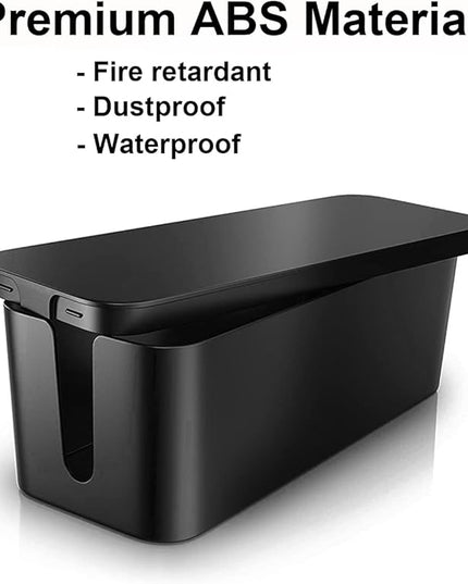 DUNCHATY 3 Pack Cable Organizer Box with Large, Medium, Small Cord Hider Box Safe ABS Material for Cover and Hide TV Wires, Computer, Router, USB Hub and Under Desk Power Strip&Cords