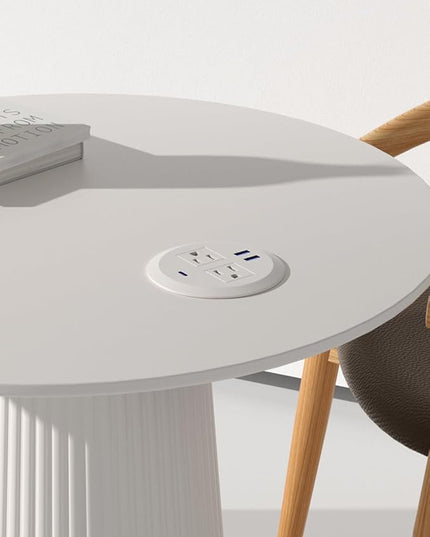 3 Inch Power Grommet,10ft Cord,20W USB C Fast Charging Station,3 USB Ports,Flush Mount.Round Recessed Power Center Desk Hole Grommet Outlet for Workspace,Couch,White