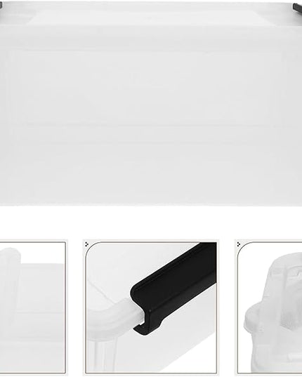 VILLCASE Transparent File Organizer Box with Lid Office Document Storage Container for Files Stationery and Small Items Clear Desktop Organizer for Quick Identification and Long-term Use