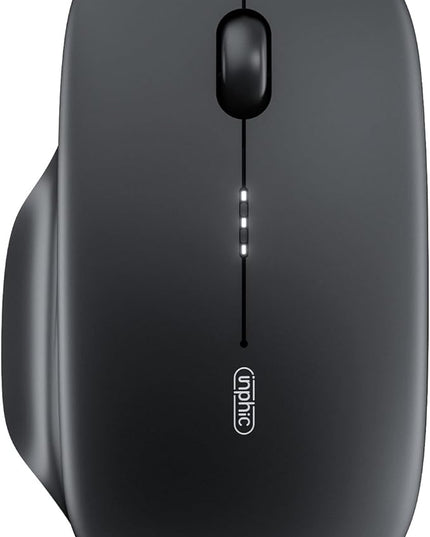 INPHIC M1 II Wireless Mouse Bluetooth, 80g Tri-Mode (Bluetooth 5.0/4.0+USB) Computer Mouse, Visible Battery Leval, Type-C Charging, for Windows/PC/Mac/Tablet/Laptop - Black