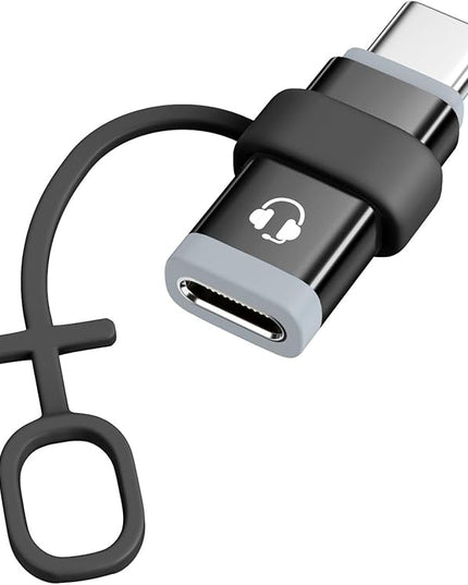 MoKo Lightning to USB C Adapter Audio Only for Apple Earpods with Line Control, Not for Charging/Data Transfer, Lightning to USB C Adapter for iPhone Air 17 16 15 Pro Max Plus, iPad Pro/Air, Black