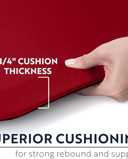 KANGAROO Thick Ergonomic Anti Fatigue Mats for Kitchen Floor, 70x24 Runner, Cushioned Standing Office Desk Mat, Waterproof Scratch Resistant Topside, Supportive All Day Comfort Padded Foam Rugs, Red