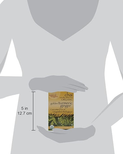 Uncle Lee’s Imperial Organic Chai Tea, Naturally Caffeine Free Golden Turmeric Ginger Tea, Organic Cinnamon, Chicory, Cardamom, Stevia, Clove & Black Pepper, 4 Pack of 18 Tea Bags per Box