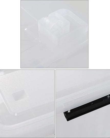 70 Quart Plastic Storage Bins with Wheels, Clear Large Plastic Boxes with Lids, 4 Packs