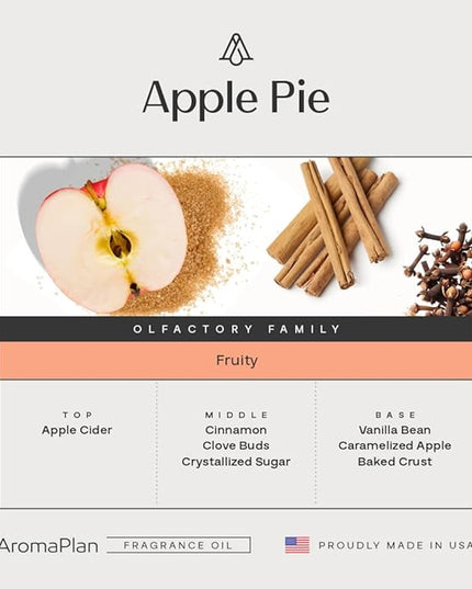 AromaPlan Hotel Scent Diffuser Oil Apple Pie 5 Fl Oz (148ml) Fall Collection– Luxury Hotel & Home Fragrance Oil - Non Toxic - Made in USA - Bigger Bottle, Bolder Aroma & Longer Lasting