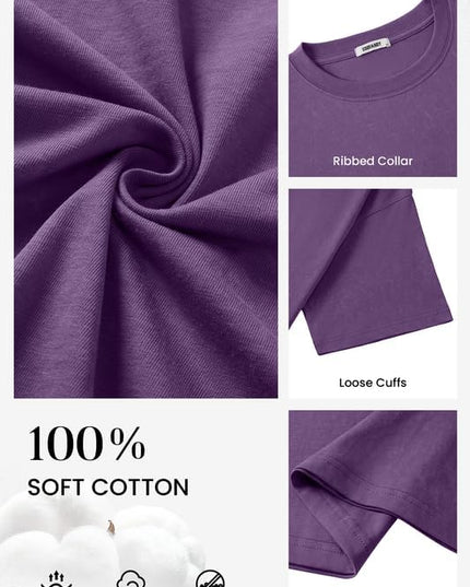 COOFANDY Men's Cotton T-Shirts Oversized Shirt Short Sleeves Streetwear Loose Fit Summer Tee Tops Washed Basic Unisex Shirts