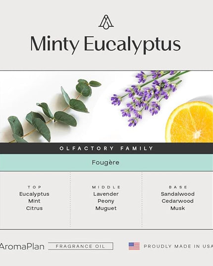 AromaPlan Hotel Scents Minty Eucalyptus 5 Fl Oz (2 Pack), Luxury Aroma & Hotel Fragrance Diffuser Oil- Hotel Diffuser Oil for Aromatherapy- USA Made, Bigger Bottle, Bolder Aroma & Longer Lasting