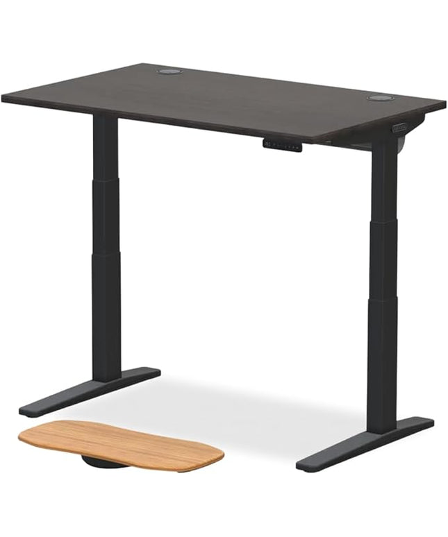 UPLIFTDESK V3 2-Leg Ash Gray Laminate Wood Standing Desk – Adjustable Height, Advanced 1-Touch Memory Keypad, Under Desk Cable Management, Wire Grommets & Rocker Board (Black C-Frame, 48 x 30 inch)