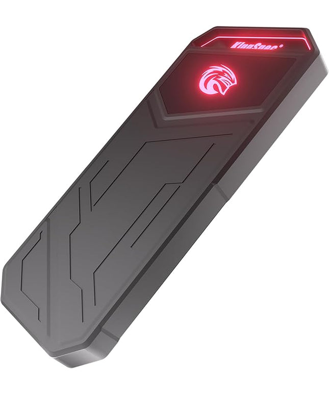 KingSpec Z5 4TB Portable External SSD with RGB Light - up to 2100MB/s, Zinc Alloy Case, USB 3.2 Gen2x2 Interface, Extreme Solid State Hard Drives, Compatible with Mobile Phone/PS4/Laptop/TV/PC (4TB)