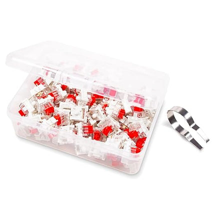 Outemu Red Switches, 30-Pack, 3-Pin Linear Dustproof RGB Key Switches, Cherry MX Compatible for DIY Mechanical Keyboard Replacement