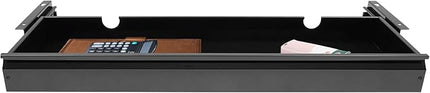 FFanhia 30 Inch Under Desk Mounted Sliding Pull-out Drawer Storage for Sit Stand Workstation Office(Applicable Table Thickness: 0.79in) Black