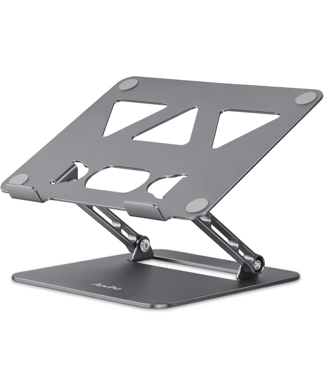 Adjustable Laptop Stand for Desk,Portable Laptop Stand Holder and Riser,Foldable Aluminum Notebook Computer Stands for MacBook Air Pro HP Lenovo Dell Samsung Chromebook, 10-15.6 inch, Grey