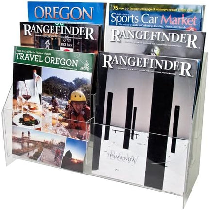 Clear-Ad - Acrylic Magazine Organizer 8.5x11 - Plastic Flyer Holder - Brochure Display Stand - Literature Holders 8.5 x 11 - Pamphlet Rack - MPF-8511-6 (Pack of 1)