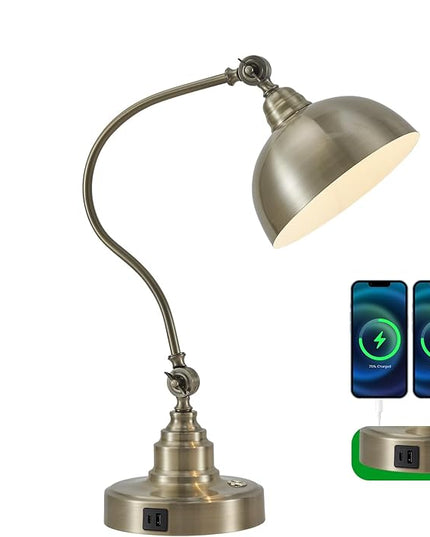 Vintage Desk Lamp Decorative Table Lamp for Home Office Living Room Bedroom Desk Light, Rustic Industrial Farmhouse Antique Library Study Desk Lamp E26 LED Bulb Included