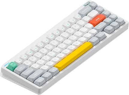 nuphy Halo65 V2 Wireless Mechanical Keyboard with PBT Keycaps, 65% Hot Swappable Custom Gaming Keyboard Compatible with QMK/VIA, RGB Backlit,Gasket Structure,BT5.0/USB-C/2.4GHz,White-Lemon Switches