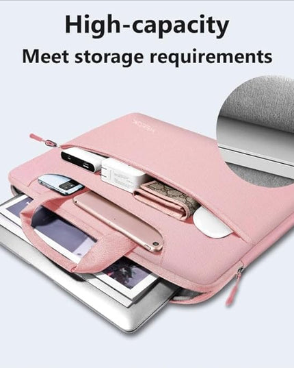 Hseok Laptop Shoulder Bag 15 15.6 16 Inch Briefcase, Compatible With MacBook Pro 16'' 2025-2019 M4 M3 M2 M1, Mac 15.4", XPS 15 and Most 15-16'' Notebooks, Spill-Resistant Handbag, Pink