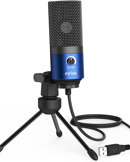 FIFINE USB Computer Microphone for Recording YouTube Video Voice Over Vocals for Mac & PC, Condenser Mic with Gain Control for Home Studio, Plug & Play - K669L