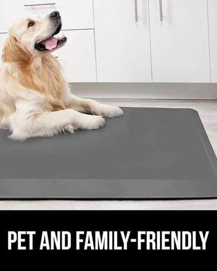 GORILLA GRIP Comfortable Cushioned Kitchen Mats for Floor, 39x20, Waterproof and Stain Resistant Soft Top, 3/4 Inch Thick Ergonomic Standing Desk Anti Fatigue Mat, Foam Supports Ankles and Feet, Grey