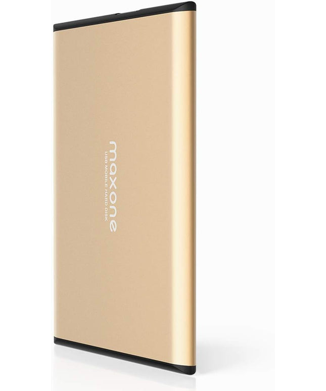 Maxone 500GB Ultra Slim Portable External Hard Drive HDD USB 3.0 Compatible with PC, Laptop - Gold