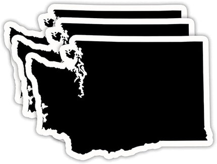 (3PCS) Washington State Map Stickers, US State Stickers - Waterproof Vinyl Decals for Tumblers, Water Bottles, Laptops, Books, Scrapbooks, Great for Washington Lovers 3 x 2 Inch