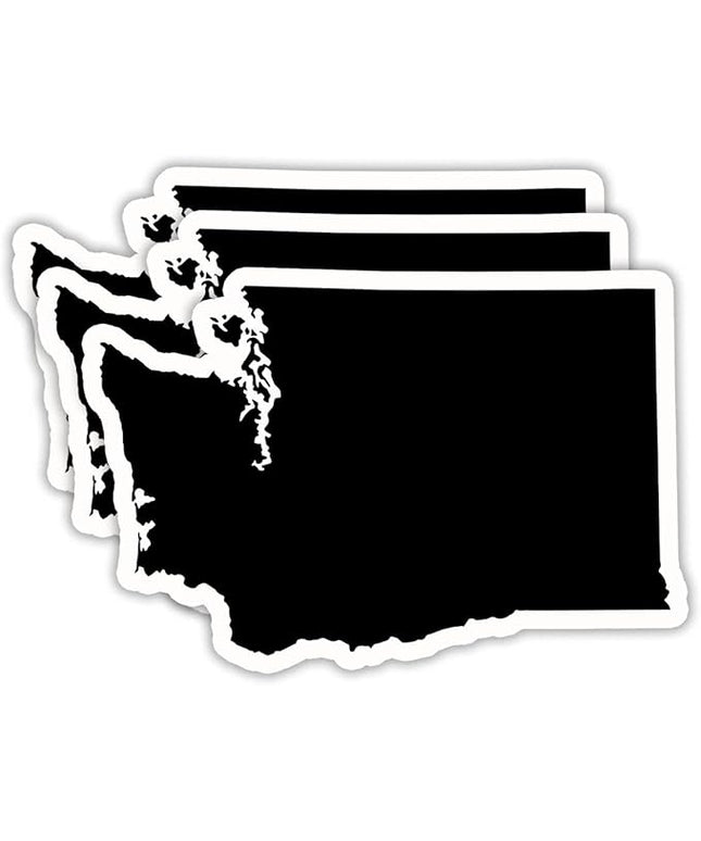 (3PCS) Washington State Map Stickers, US State Stickers - Waterproof Vinyl Decals for Tumblers, Water Bottles, Laptops, Books, Scrapbooks, Great for Washington Lovers 3 x 2 Inch