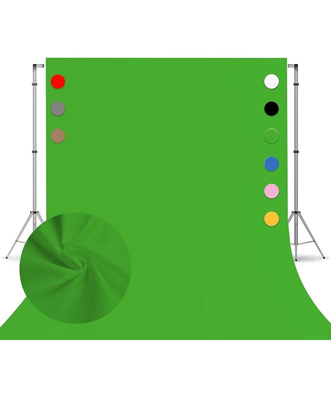 10x7 FT Polyester Photo Backdrop for Photoshoot Green Screen Backdrop Curtain,Product Photo Backdrop for Photoshoot,Photography Background for Streaming Video Studio Pure Seamless