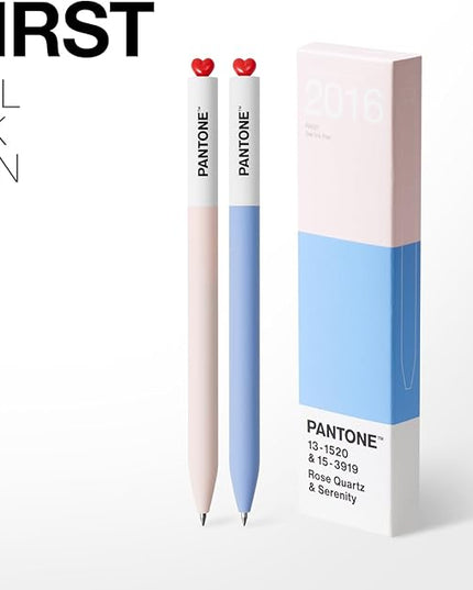 Kaco FIRST Gel Pens 2 Pieces with Black Ink, 0.5 mm Fine Point, Smooth Writing Experience, Aesthetic Cute Stationery for Journaling, Note Taking Pen (2024 Peach Fuzz)