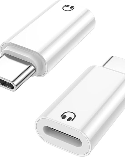 2 Pack USB C to Light-ning Audio Adapter Only for Apple EarPods Headphones, Not for Charging/Data Transfer, Light-ning to USB C Adapter for iPhone 16/15, iPad, White