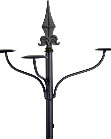 Displays2go Wrought Iron Hat and Coat Rack, Rotates, Total of 31 Hooks, Multi-Tiered, Black, 73" H x 20" W x 20" D