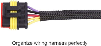 Keco 100ft – 3/4 inch PET Braided Expandable Cable Sleeve – Wire Sleeving for Audio Video and Other Home Device Cable Automotive Wire - Black