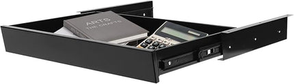 Under Desk Drawer Slide Out For Office Desk, Storage Organizer For Sit Stand Workstation, 22” x 14” x 3”, Black