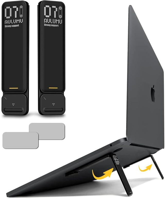 Aulumu G07 Pop Up Leg Stands Laptop, Super Portable Cooling Laptop Stand, Ergonomic Laptop Riser Lift for Desk for MacBook, All Laptops, Tablets, 8-20'', Black
