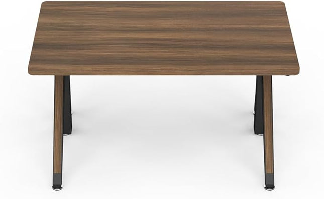 DEZCTOP Revon Pro Electric Standing Desk, 47.2" x 27.6" Large Work Surface, Height Adjustable (27.6"-47.2"), Sturdy Keel Frame, with Magnetic Modular System, Anti-Collision, Walnut for Home Office