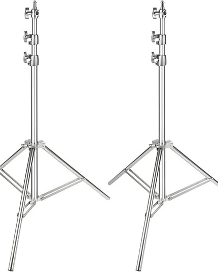 NEEWER 2PCS Light Stand Kit, 79"/200cm Stainless Steel Heavy Duty Tripod Stand with 1/4" to 3/8" Adapter for Studio Softbox, Monolight, Reflector