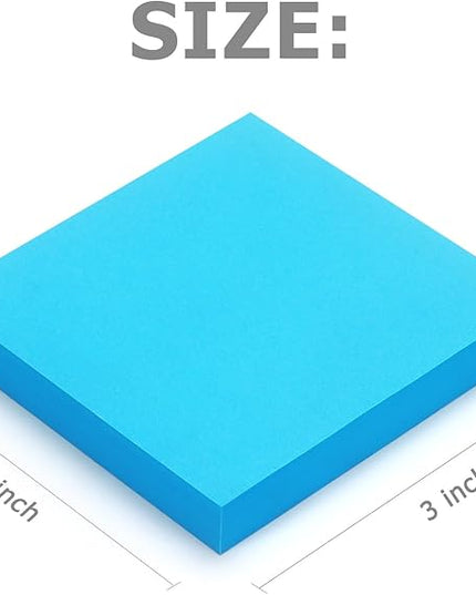 Sticky Notes 3x3 inch, Bright Colors Self-Stick Pads, 12 Pads/Pack, 100 Sheets/Pad, Total 1200 Sheets