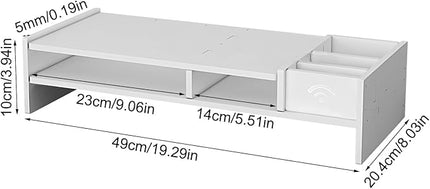 Monitor Riser, 3-Tier Desktop Shelf, Computer Display Stand, Office Workstation Accessory, Study College Dorm Business Desk Organizer for Working Reading Classroom School Home Office Setup