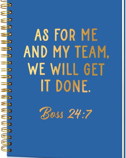 Msticey As For Me And My Team We Will Get It Done 160 Blank Pages Navy Blue Hardcover Spiral Notebook, Appreciation Gifts for Women Manager Supervisor Leader Coworker Colleague, Funny Boss Day Gifts