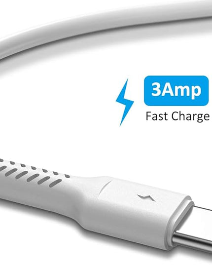 4 Inch USB C Cord Short 5 Pack Durable USB A to USB Type C Cable Fast Charging for Charging Station Compatible with Samsung Galaxy Note 10 20 S10 S20 A20 Plus LG (White)