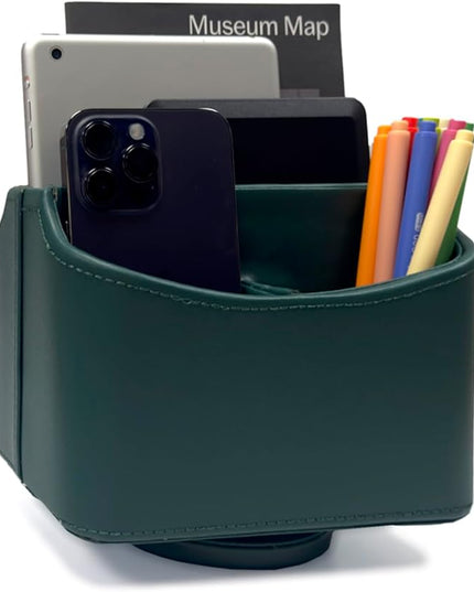 UnionBasic Rotating Desk Organizer, 360 Degree Desk Spinning Caddy, Desktop TV Guide/Mail/Media/Remote Controller Holder Organizer, Vintage Green