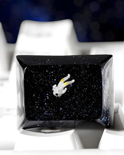 Space Astronaut Artisan Keycap R1 SA Profile Custom Astronauts Keycaps 1.25U Ctrl Key caps Handmade Gaming Resin Key Cap Cherry MX Switch Compatible Mechanical Keyboard Space Lover Gift