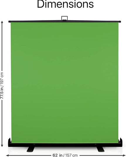 【Wider Style】 KHOMO Gear Green Screen 84 x 84 inch – Extra Large Pull Down Backdrop – Portable Collapsible Roll Down Projector Screen – Green Screen for Video, Streaming, and Photography