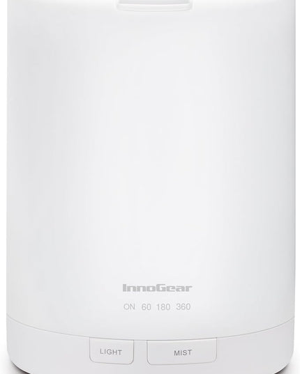 InnoGear 300ML Essential Oil Diffuser, Premium 5-in-1 Ultrasonic Aromatherapy Diffusers Scent Humidifier Aroma Diffuser Vaporizer Auto-Off Timer for Room Office Home, Basic White, Medium