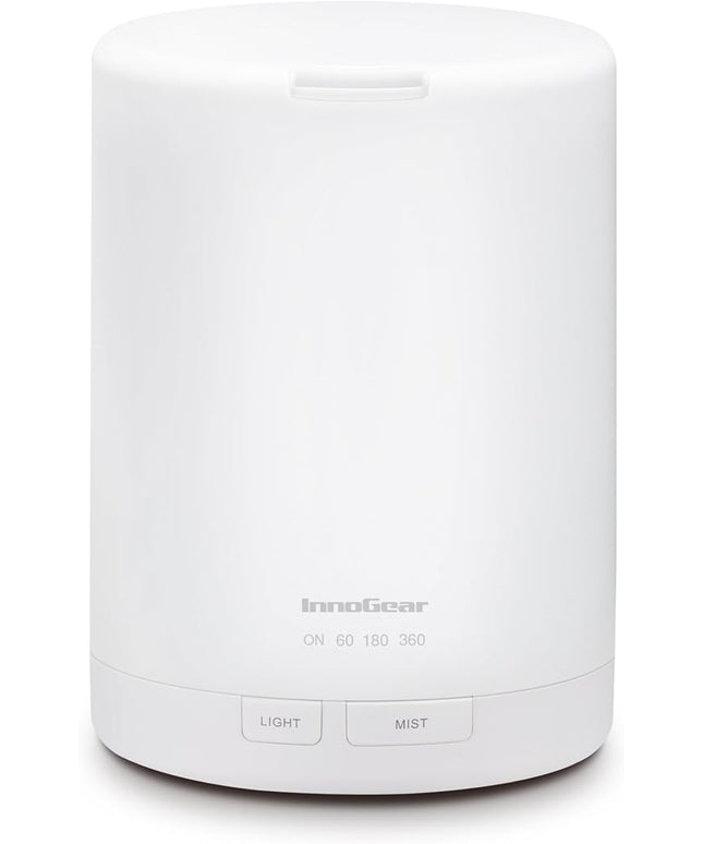 InnoGear 300ML Essential Oil Diffuser, Premium 5-in-1 Ultrasonic Aromatherapy Diffusers Scent Humidifier Aroma Diffuser Vaporizer Auto-Off Timer for Room Office Home, Basic White, Medium